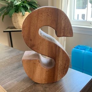 Wooden decorative letter S